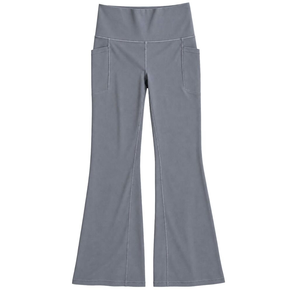 Athleta Salutation Stash Flare Pant Medium Blue Gray High Rise Yoga Pants
